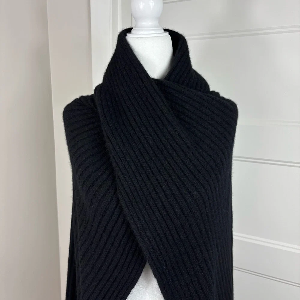 Autumn Cashmere‎ Hybrid Rib Cape Poncho Wrap Shawl OSFM